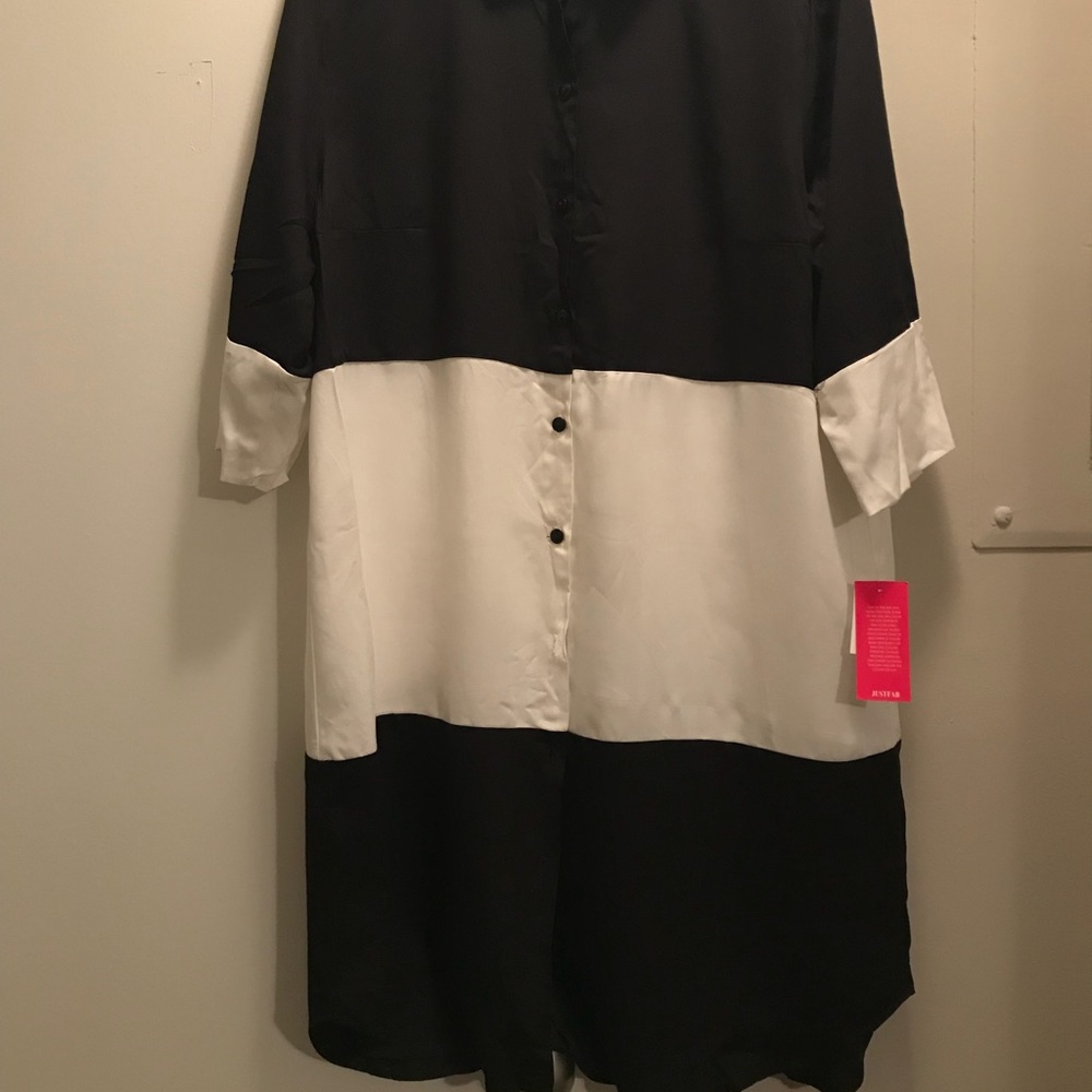 JustFab Black & White ShirtDress